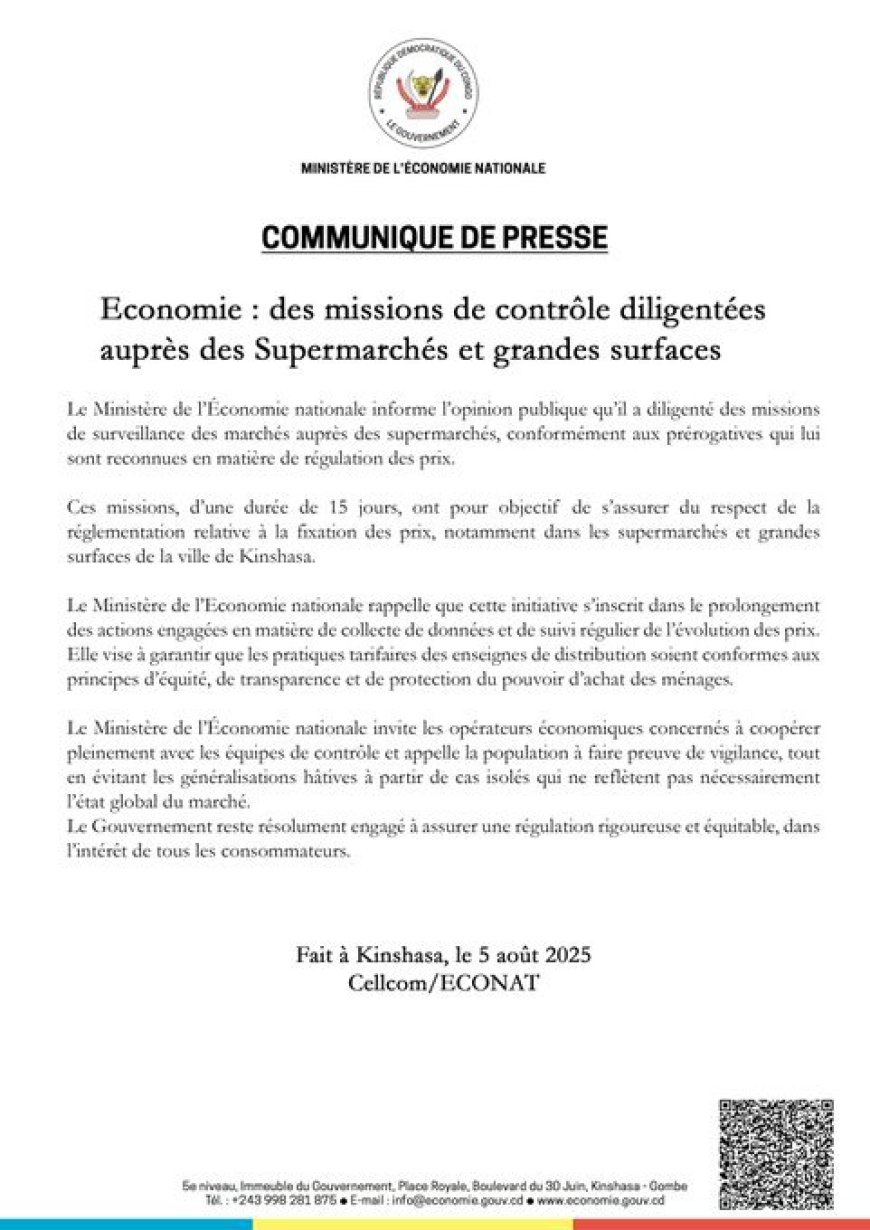 Fixation des prix : le ministre de l’Économie lance une mission de contrôle supermarchés et grandes surfaces
