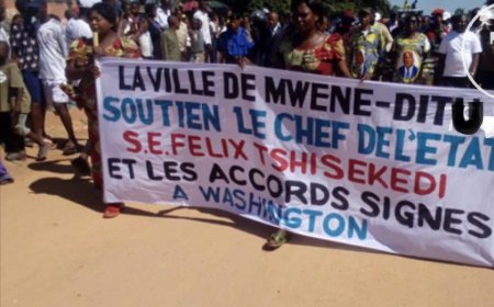 RDC : une marche de soutien à l'accord de paix de Washington organisée à Mwene-Ditu