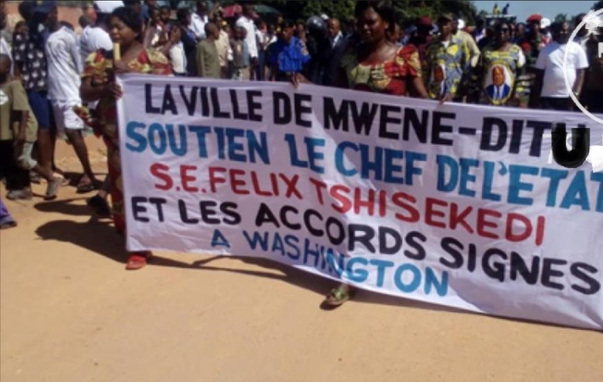 RDC : une marche de soutien à l'accord de paix de Washington organisée à Mwene-Ditu